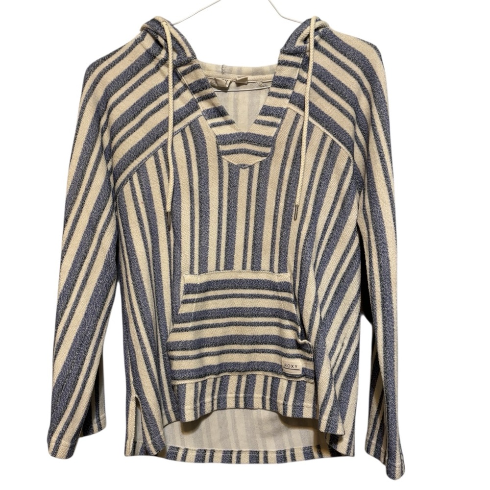 Roxy Blue and White Striped Hoodie